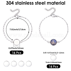 16Pcs 304 Stainless Steel Paperclip Chain Satellite Chain Bracelet Making&nbsp;BJEW-SP0001-32C