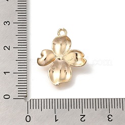 Flower Rack Plating Brass Micro Pave Cubic Zirconia Pendants&nbsp;KK-S399-04B