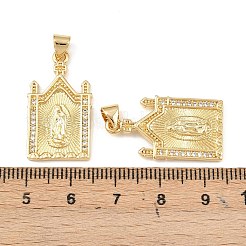 Brass Micro Pave Cubic Zirconia Pendants&nbsp;KK-F919-19G