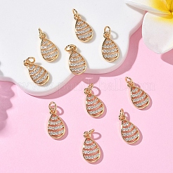 SHEGRACE Brass Micro Pave Cubic Zirconia Pendants&nbsp;XGRQ3D015-515G