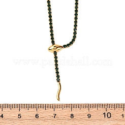 304 Stainless Steel Emerald Rhinestone Cup Chain Snake Tennis Necklaces for Women&nbsp;NJEW-A051-02G