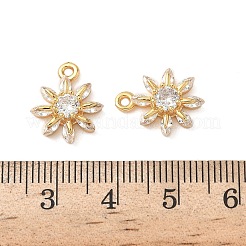 Brass Micro Pave Clear Cubic Zirconia Pendants&nbsp;KK-B160-21G