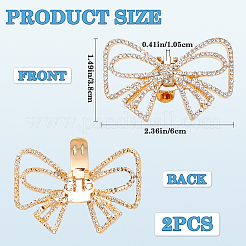 2Pcs Bowknot Alloy Rhinestone Shoe Decorations&nbsp;FIND-CP0002-24B