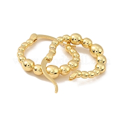 Rack Plating Brass Beaded Oval Hoop Earrings for Women&nbsp;LS-EJEW-M209-05G