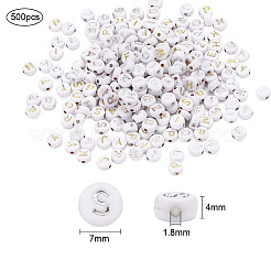500Pcs Plating Acrylic Beads&nbsp;PACR-YW0001-07