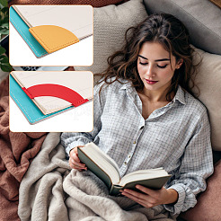 16Pcs 16 Styles PU Leather Fan Bookmarks&nbsp;AJEW-TA0002-23