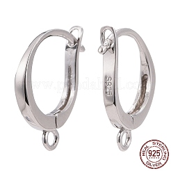 Anti-Tarnish Rhodium Plated 925 Sterling Silver Leverback Earring Findings&nbsp;STER-I017-087P