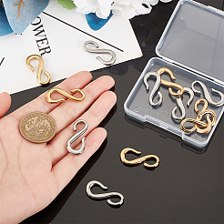 12Pcs 2 Colors 304 Stainless Steel S Hook Clasps&nbsp;STAS-UN0047-17