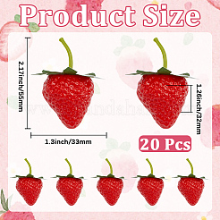20Pcs Foam Simulated Strawberry Model&nbsp;DJEW-GF0001-97