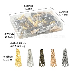 100Pcs 5 Colors Iron Filigree Bead Caps&nbsp;IFIN-YW0003-18