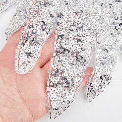 Polyester Glitter Computerized Embroidery Collar Trim&nbsp;DIY-WH20002-206C