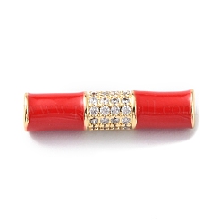Rack Plating Brass Clear Micro Pave Cubic Zirconia Beads&nbsp;KK-F852-01G