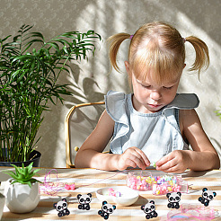 18Pcs 3 Colors Panda Silicone Beads&nbsp;SIL-OC0001-08
