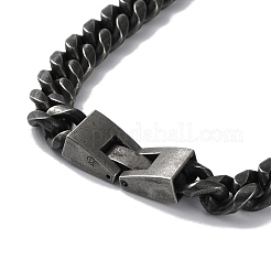 Ion Plating(IP) 304 Stainless Steel Cuban Link Chain Necklaces&nbsp;NJEW-P288-07AS