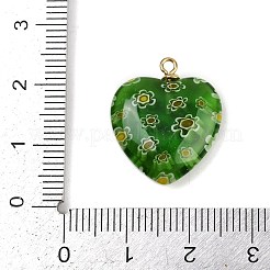 Handmade Millefiori Lampwork Heart Pendants&nbsp;LAMP-L080-01P-04