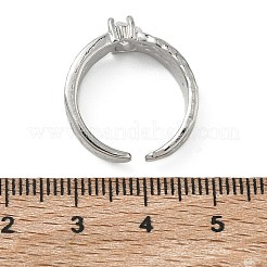 Brass Micro Pave Cubic Zirconia Cuff Open Rings&nbsp;RJEW-C163-09P