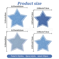 20Pcs 4 Styles Polyester Embroider Thread Iron on/Sew On Patches&nbsp;PATC-GF0001-74