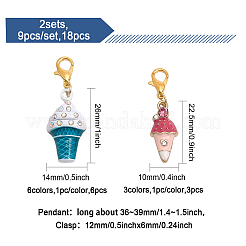 18Pcs Alloy Enamel & Rhinestone Ice Cream Pendant Decorations&nbsp;AJEW-FH0003-48