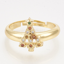 Brass Cubic Zirconia Pendants & Stud Earrings & Adjustable Rings Jewelry Sets&nbsp;SJEW-S043-05