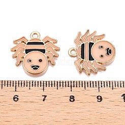 Halloween Theme Rack Plating Luminous Alloy Enamel Pendants&nbsp;ENAM-N056-230G