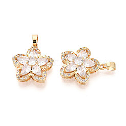Brass Micro Pave Cubic Zirconia Pendants&nbsp;KK-N272-07G
