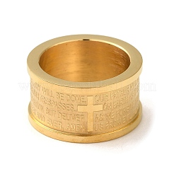 PVD Vacuum Plating 304 Stainless Steel Lord's Prayer Linking Rings&nbsp;RJEW-C085-01G