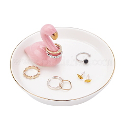 Porcelain Flamingo Ring Holder&nbsp;DJEW-WH0011-26