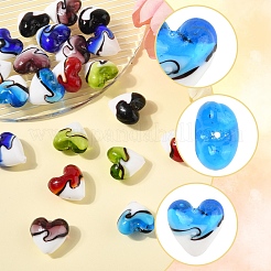 24Pcs 6 Colors Handmade Lampwork Beads&nbsp;LAMP-FS0001-35