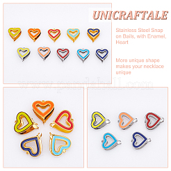 10Pcs 10 Colors 304 Stainless Steel Snap on Bails&nbsp;STAS-UN0039-73