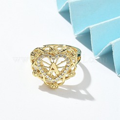 Clear Cubic Zirconia Finger Rings&nbsp;RJEW-G337-02G-04