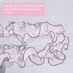3 Bags 1M Polyester Pleated Lace Ribbon&nbsp;OCOR-BC0006-58A