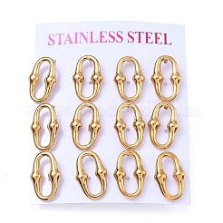 6 Pairs 304 Stainless Steel Stud Earrings&nbsp;EJEW-C180-01G