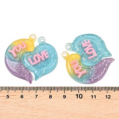 2Pcs Gradient Color Translucent Resin Pendants&nbsp;RESI-XCP0002-41A