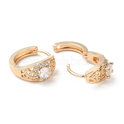Rack Plating Brass Micro Pave Cubic Zirconia Hoop Earrings&nbsp;EJEW-P238-18KCG