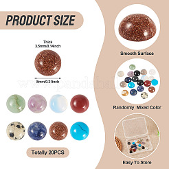20Pcs Natural & Synthetic Mixed Gemstone Cabochons&nbsp;G-TA0002-76C