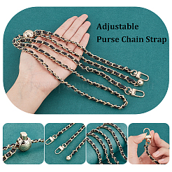 Braided Imitation Leather & Iron Chain Bag Handles&nbsp;AJEW-WH0312-97