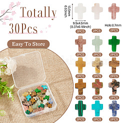 30Pcs 15 Styles Natural & Synthetic Mixed Gemstone Beads&nbsp;G-TA0002-13