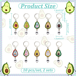 Alloy Enamel & Acrylic Pendant Locking Stitch Markers&nbsp;HJEW-AB00114