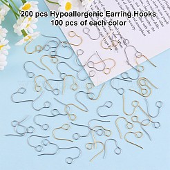 100Pcs 2 Colors 316 Surgical Stainless Steel Earring Hooks&nbsp;JX216A