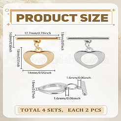 4Pcs 2 Colors Brass Toggle Clasps&nbsp;KK-LP0004-28