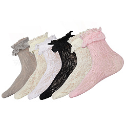 8 Pairs 6 Colors Nylon Women's Socks&nbsp;AJEW-CN0004-36