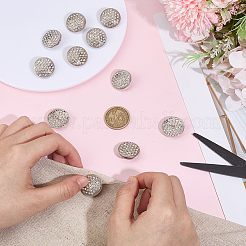 12Pcs1-Hole Alloy Rhinestone Shank Buttons&nbsp;ALRI-MA0001-01P