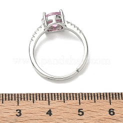 Brass & Round Cubic Zirconia Finger Rings&nbsp;CU-CBA7E55-19P-01