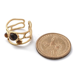 Natural Tiger Eye Finger Rings&nbsp;STAS-Z112-05G-03