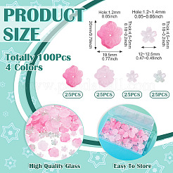100Pcs 4 Colors Transparent Glass Beads&nbsp;DGLA-TA0001-45