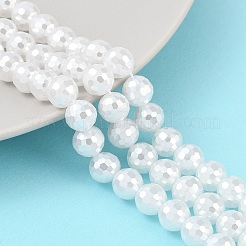 Electroplated Glass Pearl Beads Strands&nbsp;BSHE-C007-A01-01-1