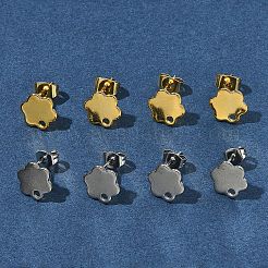 16Pcs 2 Colors 201 Stainless Steel Stud Earring Findings with Hole&nbsp;EJEW-FS0001-20