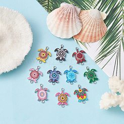 10Pcs 10 Colors Alloy Enamel Connector Charms&nbsp;FIND-YW0003-97