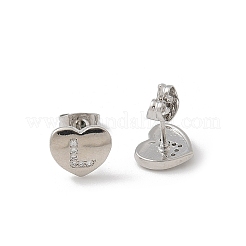 Rack Plating Brass Micro Pave Clear Cubic Zirconia Stud Earrings&nbsp;EJEW-K299-01P-L