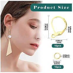 Brass Leverback Earring Findings&nbsp;KK-YW0002-46